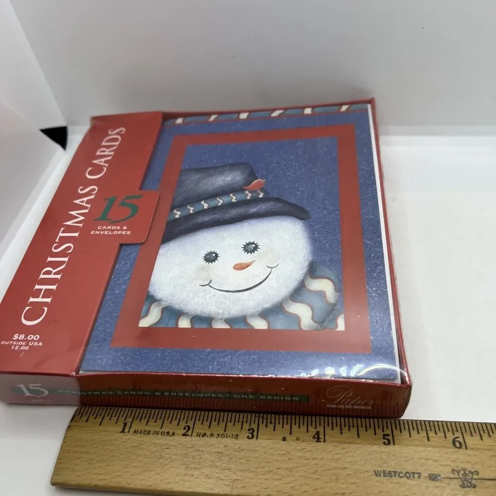 NOS Christmas Cards Happy Holidays Merry Christmas‎ Snowman 15 Cards & Envelopes